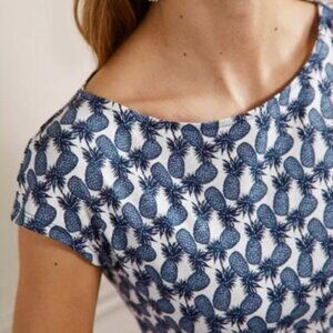 Boden Florrie Jersey Pineapple Print Dress Size 4